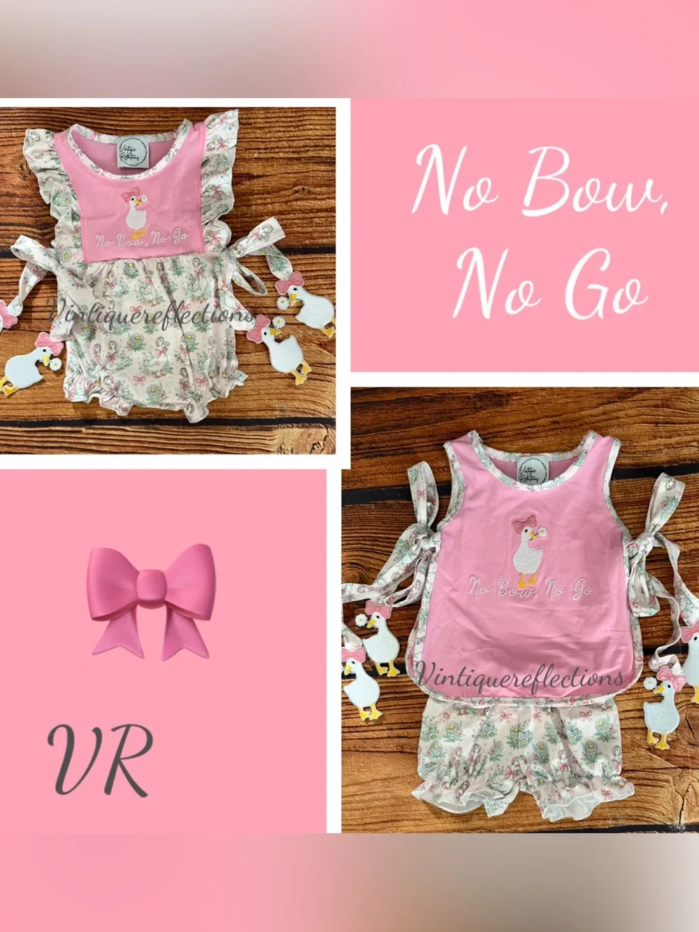 Silly Goose No Bow No Go Embroidered Bloomer Set